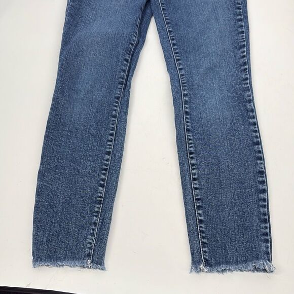 Paige Denim Verdugo Ankle Raw Hem Stretch Mid-Rise Skinny Jeans Cropped Blue 27 - Picture 5 of 13